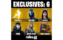 UNIQUE - Clutch, Take The L  [10 Skins, 2800 Vbucks, 12 Axes, 10 Emotes, 154 Gliders and MORE!]