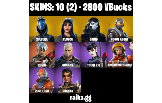 UNIQUE - Clutch, Take The L  [10 Skins, 2800 Vbucks, 12 Axes, 10 Emotes, 154 Gliders and MORE!]