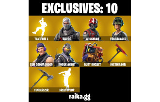 UNIQUE - Dark Voyager, Take The L  [12 Skins, 900 Vbucks, 7 Axes, 5 Emotes, 8 Gliders and MORE!]