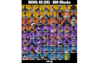 UNIQUE - Black Knight, Sparkle Specialist  [63 Skins, 300 Vbucks, 27 Axes, 38 Emotes, 31 Gliders and MORE!]