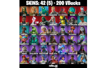 UNIQUE - Gwenpool, Hades [42 Skins, 200 Vbucks, 64 Axes, 45 Emotes, 48 Gliders and MORE!]