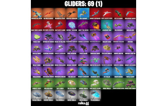 UNIQUE -  Renegade Raider, Dark Red Knight  [74 Skins, 92 Axes, 84 Emotes, 69 Gliders and MORE!]