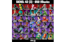 UNIQUE - Mysterio, Doom [42 Skins, 650 Vbucks, 73 Axes, 50 Emotes, 60 Gliders and MORE!]