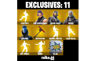 UNIQUE -  Sub Commander, Take The L  [38 Skins, 450 Vbucks, 64 Axes, 67 Emotes, 71 Gliders and MORE!]