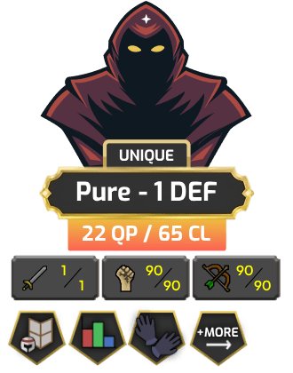 Pure - 1 DEF | TTL: 526 | CL: 65 | QP: 22 [Mithril Gloves + MORE!]