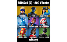 UNIQUE - Cloud Striker , Neo Versa [9 Skins, 200 Vbucks, 20 Axes, 14 Emotes and MORE!]