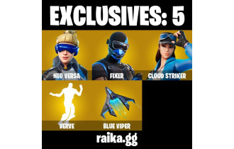 UNIQUE - Cloud Striker , Neo Versa [9 Skins, 200 Vbucks, 20 Axes, 14 Emotes and MORE!]