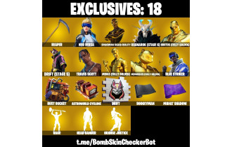 UNIQUE - Travis Scott , Grind  [141 Skins, 1600 Vbucks, 134 Axes, 163 Emotes, 151 Gliders and MORE!]