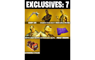 UNIQUE - Psycho Bandit, Midas (Fully Golden) [132 Skins, 80 Vbucks, 113 Axes, 84 Emotes, 94 Gliders and MORE!]