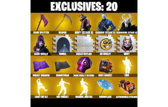UNIQUE - Dark Skully, Rogue Agent [91 Skins, 300 Vbucks, 70 Axes, 79 Emotes, 74 Gliders and MORE!]