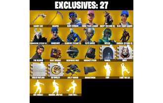 UNIQUE - The Reaper, Omega (Stage 5) [191 Skins, 60 Vbucks, 127 Axes, 129 Emotes, 111 Gliders and MORE!]