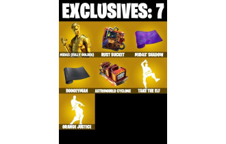 UNIQUE - Midas (Fully Golden), Take The Elf [104 Skins, 800 Vbucks, 125 Axes, 100 Emotes, 118 Gliders and MORE!]