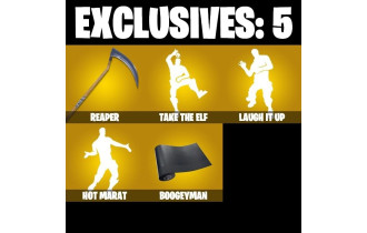 UNIQUE - Laugh It Up, Take The Elf [134 Skins, 710 Vbucks, 141 Axes, 133 Emotes, 118 Gliders and MORE!]
