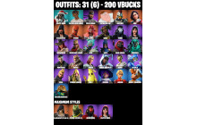 UNIQUE - Rust Bucket, Peely [31 Skins, 200 Vbucks, 36 Axes, 30 Emotes, 30 Gliders and MORE!]