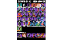 UNIQUE - Solid Snake, Slayer Juice Wrld [31 Skins, 1300 Vbucks, 42 Axes, 32 Emotes, 40 Gliders and MORE!]