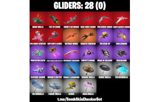 UNIQUE -  War Machine, Shuri [26 Skins, 34 Axes, 25 Emotes, 28 gliders and MORE!]