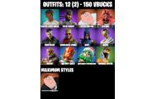 UNIQUE - Solid Snake,  Slayer Juice Wrld [12 Skins, 150 Vbucks, 27 Axes, 19 Emotes, 26 Gliders and MORE!]