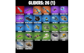 UNIQUE - Solid Snake,  Slayer Juice Wrld [12 Skins, 150 Vbucks, 27 Axes, 19 Emotes, 26 Gliders and MORE!]