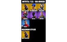UNIQUE -  Hot Marat , Rogue Agent [7 Skins, 150 Vbucks, 4 Axes, 13 Emotes, 9 Gliders and MORE!]