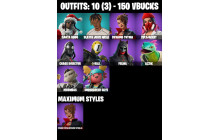 UNIQUE - Dynamo TNTina,  Yulejacket  [10 Skins, 150 Vbucks, 22 Axes, 12 Emotes, 14 Gliders and MORE!]