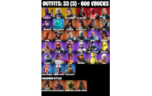 UNIQUE - Dark Vertex, Havoc [33 Skins, 600 Vbucks, 27 Axes, 33 Emotes, 35 Gliders and MORE!]