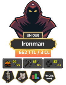 Ironman - HCIM | Skiller | TTL: 662 | CL: 3 [Graceful + MORE!]