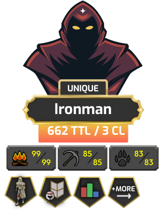 Ironman - HCIM | Skiller | TTL: 662 | CL: 3 [Graceful + MORE!]