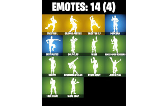 UNIQUE - Orange Justice, 2x Take The L  [7 Skins, 6 Axes, 14 Emotes, 15 Gliders and MORE!]