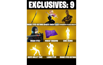 UNIQUE -  Snake Eyes, Spidergwen (Stacy) [117 Skins, 10350 Vbucks, 121 Axes, 121 Emotes, 115 Gliders and MORE!]