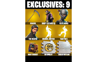 UNIQUE -  The Reaper , Take The L  [176 Skins, 600 Vbucks, 191 Axes, 167 Emotes, 158 Gliders and MORE!]