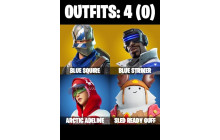UNIQUE - Blue Squire , Blue Striker [4 Skins, 4 Axes, 7 Emotes, 10 Gliders and MORE!]