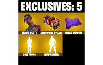 UNIQUE -  Lara Croft, Travis Scott  [64 Skins, 450 Vbucks, 77 Axes, 54 Emotes,  67 Gliders and MORE!]