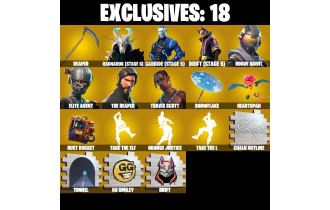 UNIQUE - Travis Scott , The Reaper  [45 Skins, 900 Vbucks, 37 Axes, 52 Emotes, 49 Gliders and MORE!]