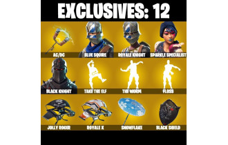 UNIQUE - Black Knight , AC/DC [4 Skins, 3 Axes, 9 Emotes, 10 Gliders and MORE!]