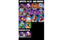 UNIQUE - Doom Slayer, Geralt Of Rivia [14 Skins, 500 Vbucks, 26 Axes, 23 Emotes, 34 Gliders and MORE!]