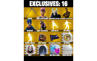 UNIQUE - OG STW, Take The Elf  [76 Skins, 100 Vbucks, 61 Axes, 52 Emotes, 66 Gliders and MORE!]