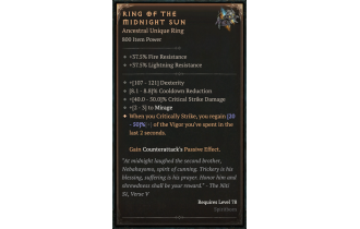 Ring of the Midnight Sun [ ⭐️ Affix: MAX ROLL] Divine SC