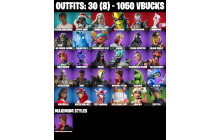 UNIQUE - Crystal, Emma Frost [30 Skins, 1050 Vbucks, 56 Axes, 32 Emotes, 56 Gliders and MORE!]