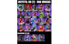 UNIQUE - Santa Dogg , Wastelander Magneto [20 Skins, 200 Vbucks, 34 Axes, 24 Emotes, 27 Gliders and MORE!]