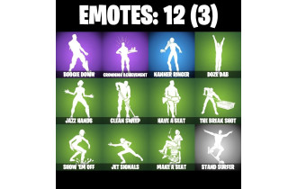 UNIQUE - Boogie Down, Crowning Achievement [13 Skins, 21 Axes, 12 Emotes, 20 Gliders and MORE!]