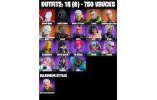 UNIQUE - Spider Gwen, Darth Vader [18 Skins, 750 Vbucks, 29 Axes, 23 Emotes, 30 Gliders and MORE!]