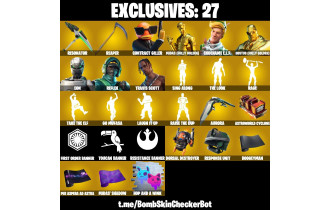 UNIQUE - Travis Scott , Eon [173 Skins, 150 Axes, 152 Emotes, 119 Gliders and MORE!]