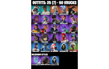 UNIQUE - Harley Hitter, Eren Jaeger  [25 Skins, 50 Vbucks, 62 Axes, 47 Emotes, 55 Gliders and MORE!]