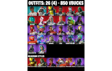 UNIQUE - Peel Out, Fireworks Salvo [26 Skins, 850 Vbucks, 48 Axes, 30 Emotes, 33 Gliders and MORE!]