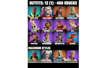 UNIQUE - Harley Quinn, Snowflake  [12 Skins, 400 Vbucks, 12 Axes, 12 Emotes, 17 Gliders and MORE!]