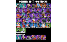 UNIQUE - Renegade Raider , Doom Slayer  [37 Skins, 50 Vbucks, 40 Axes, 40 Emotes, 47 Gliders and MORE!]