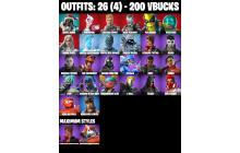 UNIQUE - Renegade Raider, Santa Dogg [26 Skins, 200 Vbucks, 28 Axes, 26 Emotes, 26 Gliders and MORE!]