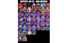 UNIQUE - Darth Vader , Rebirth Harley Quinn  [46 Skins, 300 Vbucks, 53 Axes, 29 Emotes, 55 Gliders and MORE!]