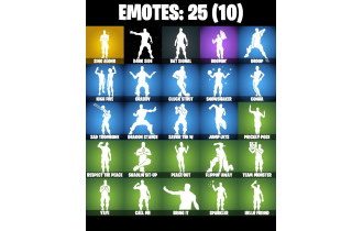 UNIQUE - Black Widow , Fishstick (World Cup) [27 Skins, 300 Vbucks, 16 Axes, 25 Emotes, 25 Gliders and MORE!]