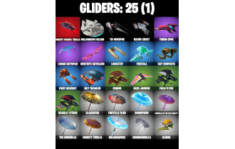UNIQUE - Black Widow , Fishstick (World Cup) [27 Skins, 300 Vbucks, 16 Axes, 25 Emotes, 25 Gliders and MORE!]